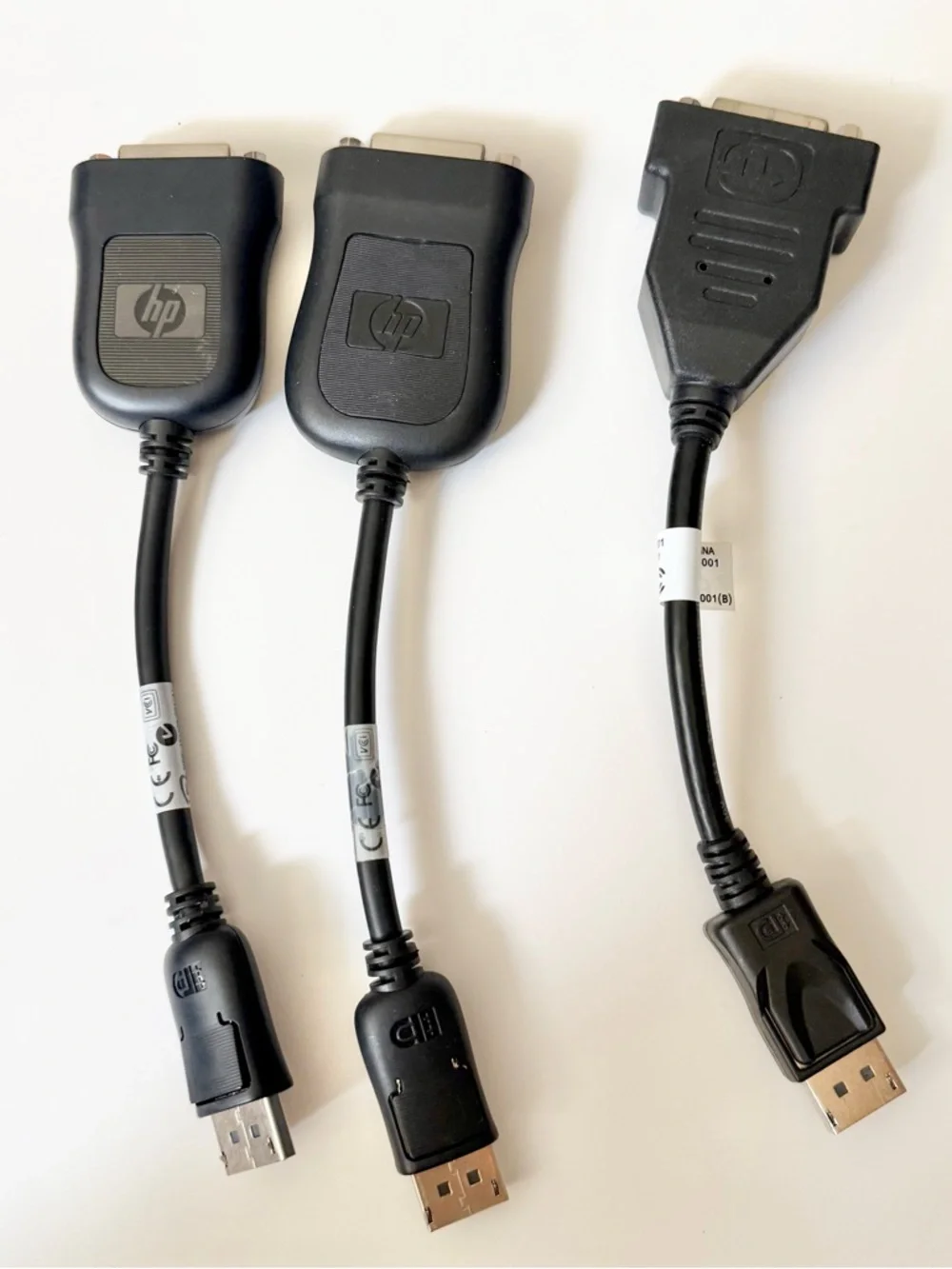 HP Black DisplayPort to DVI Adapter Cables (3-Pack)